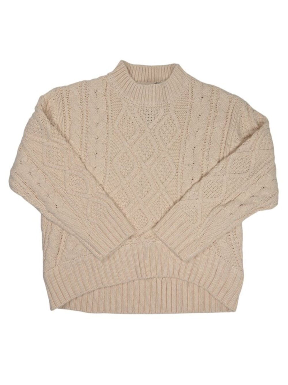 Lioness Liaison Cable Knit Sweatshirt in Cream